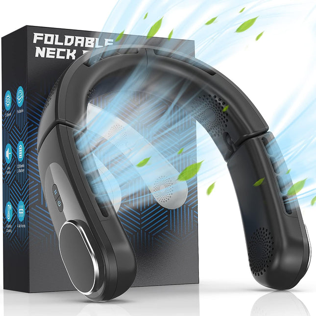 Chillgo Neck Fan 4 Turbo Foldable Portable Fan Personal Bladeless Fan 5200Mah With Strong Airflow, 4 Vent Air Conditioner