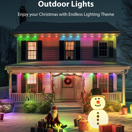 Permanent Outdoor Lights, Permanent Christmas Lights Outdoor 200ft with 144 LED RGB Lights with 44 Scene Modes for Halloween, Christmas Decorations, Work with APP, Alexa, Google Assistant