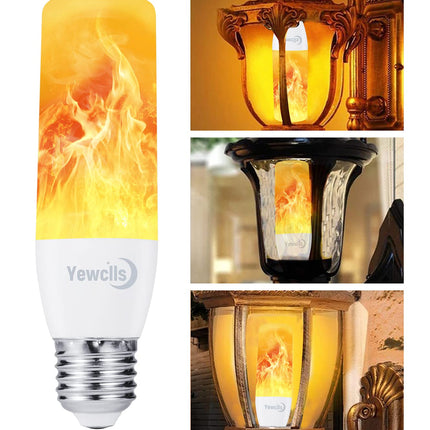 LED Flame Effect Light Bulbs - E26 LED Bulb with Gravity Sensor Flickering Light Halloween Christmas Decoration Indoor Outdoor Party Hotel Bar Atmosphere Decoration - 4 Pack