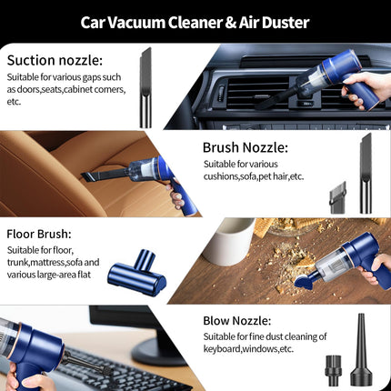 Cordless Handheld Vacuum Cleaner, 120W 9000Pa 2In1 Rechargeable Car Vacuum With Led Light Portable Vacuum Cleaner For Carhomeofficepet Hair