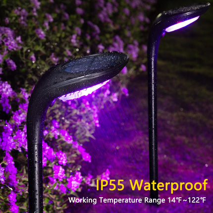 ROSHWEY Solar Outdoor Lights, Bright Pathway Lights Outdoor Waterproof, 7 Color Changing Solar Landscape Path Lights for Outside Yard Garden Walkway Driveway Halloween Christmas Lighting, 4 Pack