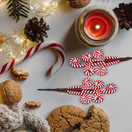 6 Pcs Christmas Tree Decorations Picks 12 Inch Candy Cane Christmas Decorations Large Red White Candy Curly Lollipop Peppermint Candy Ornaments for Xmas Tree Topper Home Office Vase Holiday Party