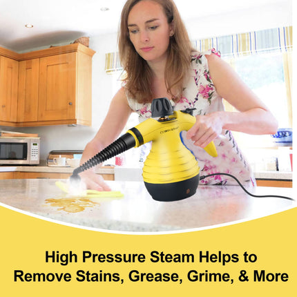 Comforday Multipurpose Handheld Pressurized Steam Cleaner With 9Piece Accessories, Perfect For Stain Removal, Curtains, Car Seats, Floor, Window Cleaning