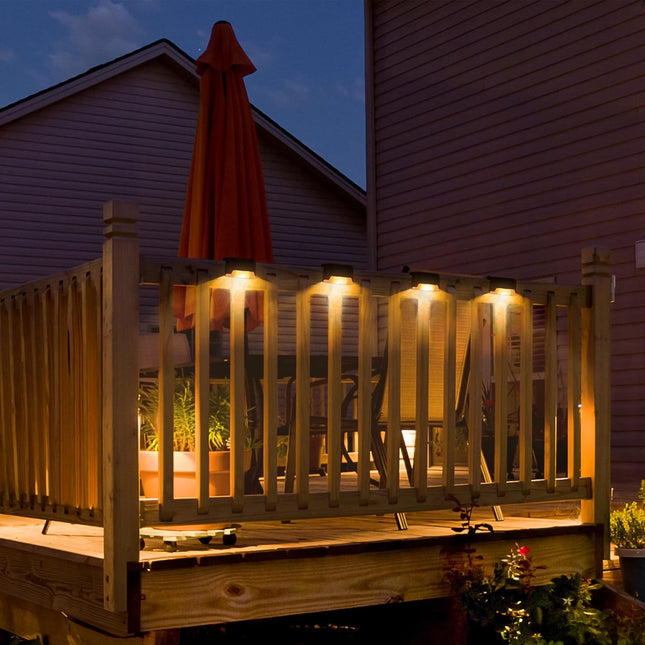 Solpex Solar Deck Lights 12 Pack, Waterproof Led Lights For Outdoor Stairs, Step, Fence, Yard, Patio, And PathwayWarm White