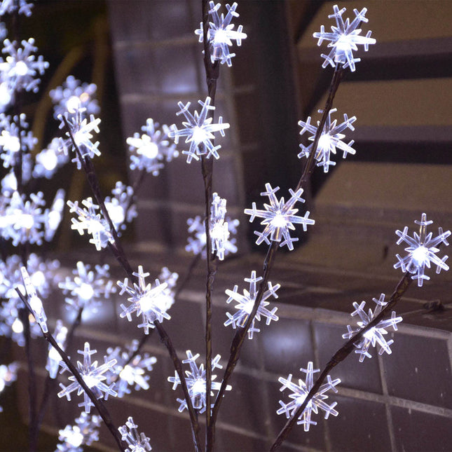 Homeleo 4 Set Snowflake Solar Christmas Lights,Bright White 80 LEDs Prelit Snowflake Tree,Waterproof Pathway Landscape Lights,Solar Decorative Lights for Outdoor Christmas Patio Porch Yard Decorations
