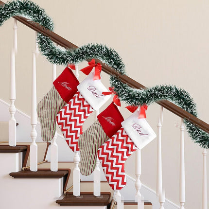 33FT Green Tinsel Christmas Garland Metallic Twist Shiny Garland for Christmas Tree Decorations, Xmas Holiday Hanging Garland for Home Indoor Outdoor Party Supplies Decor (Green, White)