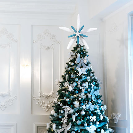 Christmas Starfish Tree Topper Coastal Christmas Tree Decor Beach Christmas Vacation Decorations (Blue)
