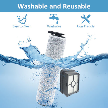 Brush Roller Filter Set For Bissell Hf3 3649A Vacuum Cleaner，Efficient Cleaner Filter Set Compatible With Bissell Hf3（2 Brush Roller+4 Filters+4 Sponges）
