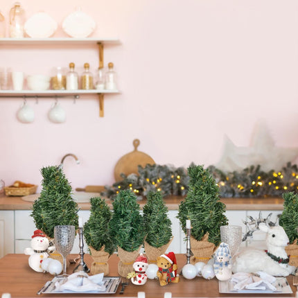 Mini Christmas Tree Tabletop Decoration PVC Cloth Xmas Party Ornament Desk Tree Home Holiday Party Decor(30cm)
