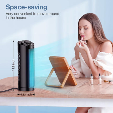 Grelife Oscillating Fan, Desk Table Fan With 3 Speeds, Quiet Cooling, Tower Fans 70° Oscillation, 13'' Portable Small Bladeless