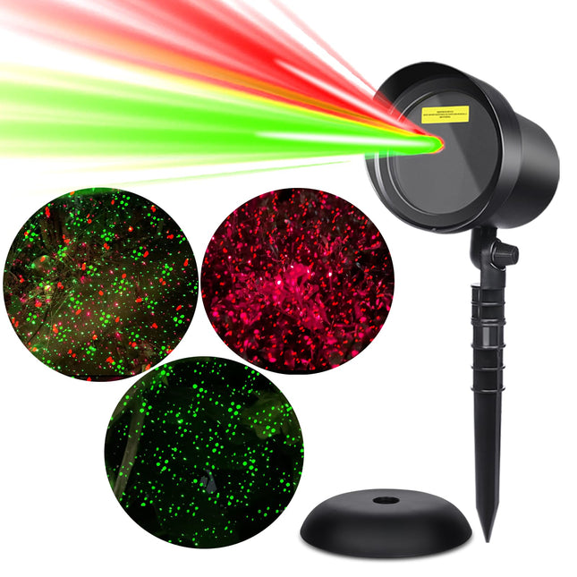 Outdoor Motion Laser Lights Projector Christmas Seasonal Lighting Waterproof, As Seen on TV Lazer Beam Show Spread Green & Red Stars Moving Pattern, for Wedding Birthday Valentines Party