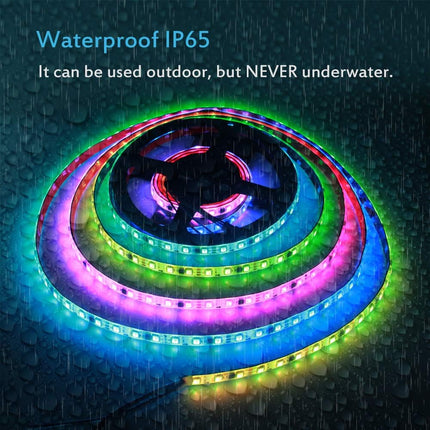 ALITOVE WS2811 Addressable RGB LED Strip 12V Programmable LED Pixel Strip Lights 16.4ft 300 LEDs Dream Color Digital LED Flexible Rope Light Waterproof IP65 with 3M VHB Heavy Duty Self-Adhesive Back