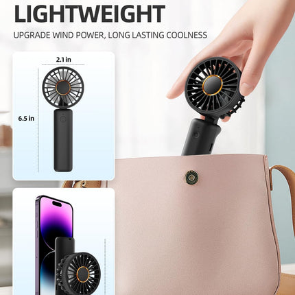 Frsara Portable Handheld Fan, Neck Fan, Mini Desk Fan, MultiFunction Fan, 4000Mah UltraLong Battery Life, UltraQuiet, 6Speed