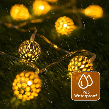 String Lights Indoor 40 LED Moroccan Fairy Lights Battery Operated with 8 Modes Outdoor String Lights Waterproof Globe String Lights for Home Patio Wedding Diwali Christmas Decor, Warm White