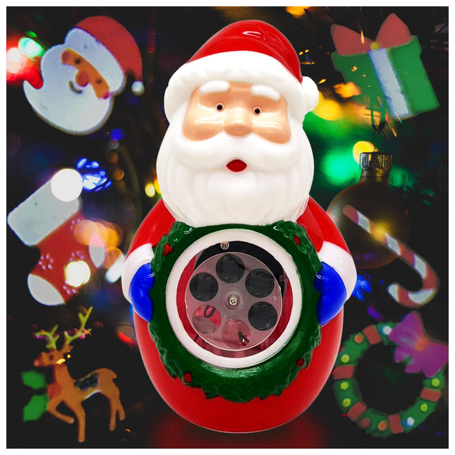 Santa Christmas Projector Light USB Indoor Light with Auto Rotating Reindeer, Wreaths, Candy Canes, Socks 6 Patterns Slides for Kids Christmas Room Decorations, Year Xmas