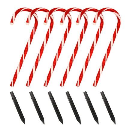 Joiedomi 23" Christmas Candy Cane Pathway Lights, 6 Packs Outdoor Christmas Stakes Lights with 36 Warm White Lights for Holiday Xmas Walkway Yard Patio Garden Sidewalk