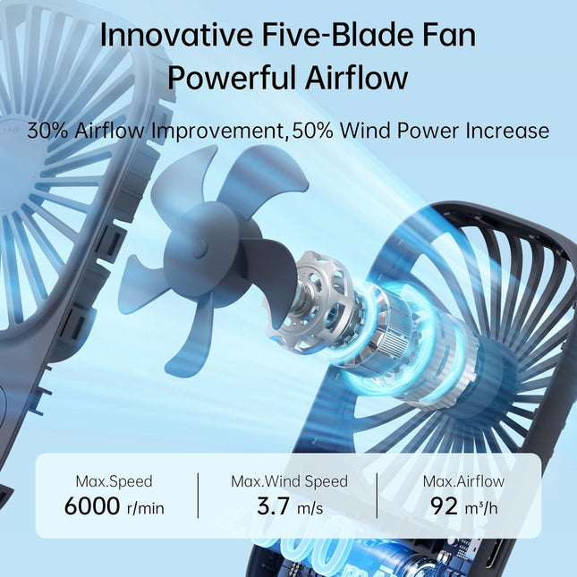 Jisulife Handheld Mini Lash Fan With Bracket, Small Portable Usb Rechargeable Personal Makeup/Eyelash Fan With 3 Speeds For Women