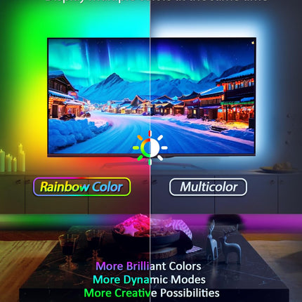 MATICOD LED Lights for TV Led Backlight, 13.1ft RGB Led Strip Lights for TV Lights Behind, USB Led Light Strip for 45-60in TV, Bluetooth APP Control Music Sync Strip Lighting for Christmas Decorations