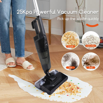 Upright Vacuum Cleaner 18 Kpa Powerful Corded Electric Mop 2 In 1 Corded Vac Lightweight Handheld Vacuum For Hardwood, Tile, Mable Floor Cleaning