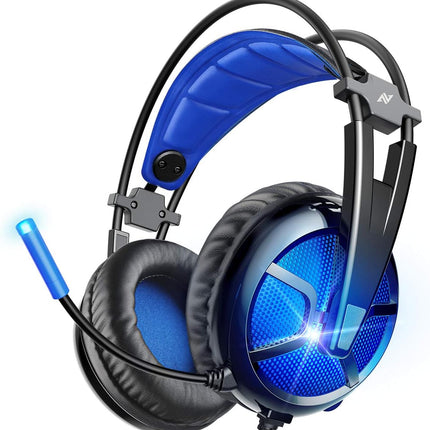 PC Headset with Dynamic Sensory & Noise-Cancelling Mic, 7.1 Surround Sounds, Mute Controls, LED Light, RGB Light for WFH PC, Laptop, Mac (B581 USB Gaming Headset with 7.1 Surround Sound)