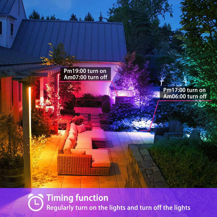 LED Flood Light Outdoor, 40W RGB Color Changing 4000 Lumens FloodLight, DIY Strobe Mode, 120 Colors Uplight, Timing, RGBW 2700K Warm White, IP66 Waterproof Spotlight (2 Pack)