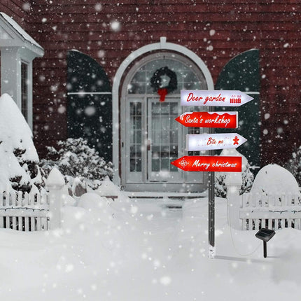 Christmas Solar Stake Lights Outdoor - Christmas Decoration Solar Sign Lights - Xmas Pathway Lights for Holiday Garden, Lawn, Patio, Snowfield Deco