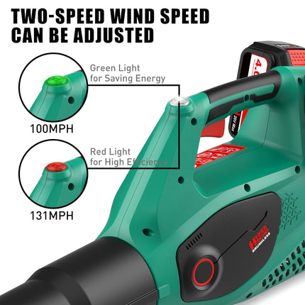 HYPERECHO 40V Cordless Leaf Blower 131MPH/453CFM 4.0Ah Battery Lightweight Charger Included for Clearing Dust, Leaf & Snow,Patio/Garden Cleaning