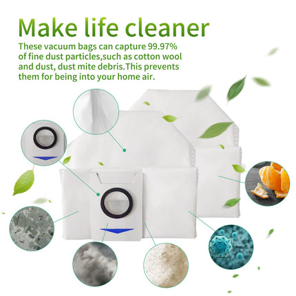 Uniqus 10 Pack Vacuum Cleaner Filter Bags Compatible With Ecovacs Deebot X1 Omni Turbo T10 T20 Robot Vacuum Cleaner…