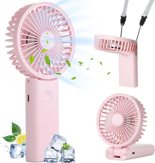 Handheld Fan, 3 In 1 Portable Fan,90°Foldable Desk Fan, Neck Fan, Hand Fan, 3 Adjustable Speeds Usb Rechargeable Personal Pocket