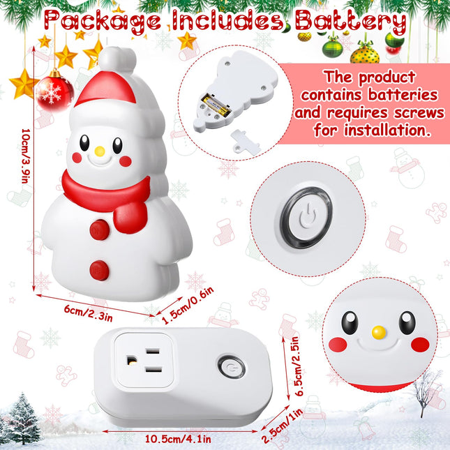 Snowman Remote Control Outlet, Christmas Snowman Wireless Electrical Outlet Plug Switch, 100Ft Long Range Wireless Light Switch for Electrical Devices, Christmas Lights, Battery Included