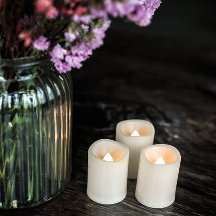 Battery Operated Flameless Votive Tea Lights Realistic Bright Flickering Electric Fake Tealight LED Candles Halloween Pumpkin Christmas Wedding Party Festival Celebration Tabletop Decorations 36 Pack