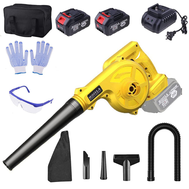 HOJILA Cordless Leaf Blower, 2 in 1 Electric Air Blower Vacuum Cleannig Blower Blowing & Suction Leaf Dust Collector, Battery Powered Blower Sweeper for Lawn Care Yard Cleaning