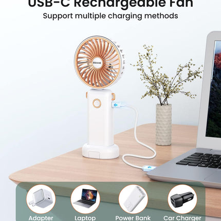 Personal Fan, Portable Fan Rechargeable, 3600Mah Handheld Fan That Blow Cold Air, 4 In 1 Necklace Fan, Mini Hand Fan For Travel