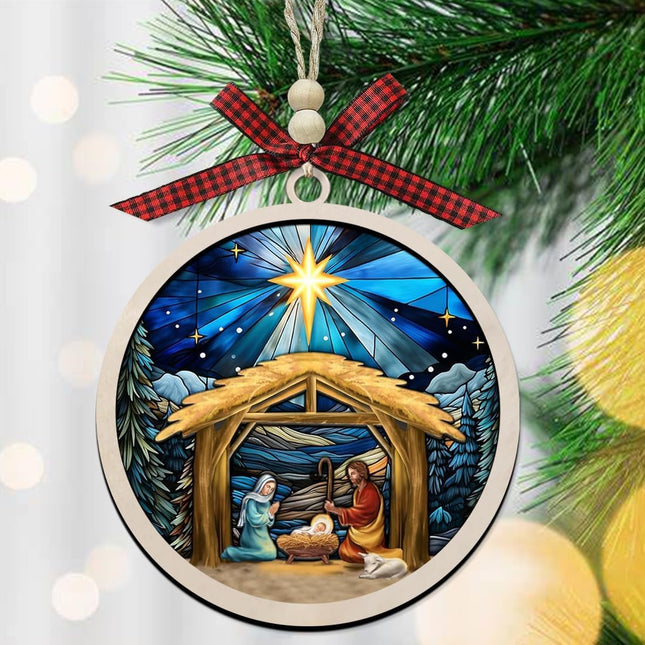 Nativity Ornaments, Wood Nativity Ornament for Christmas Tree, Religious Christmas Ornaments , Jesus Ornaments Decor, Christian Christmas Ornaments s