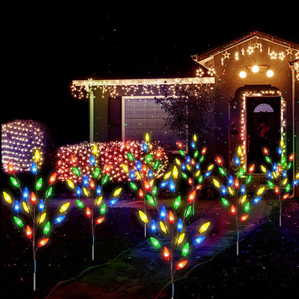 d 4 Pack Solar Christmas Garden Stake Lights for Christmas Decorations, 8 Modes Solar Christmas Yard Stake Outdoor Waterproof Christmas Strawberry Lights for Garden Patio Yard Pathway Grave