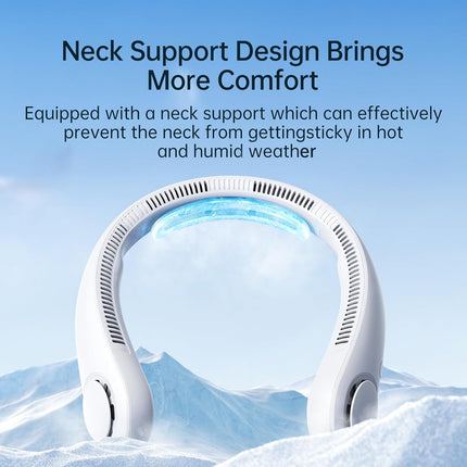 Jisulife Portable Neck Fan Upgraded, Necksupport Personal Fan Hands Free, 5 Speed Gears Adjustment, 3900 Mah Wearable Bladeless