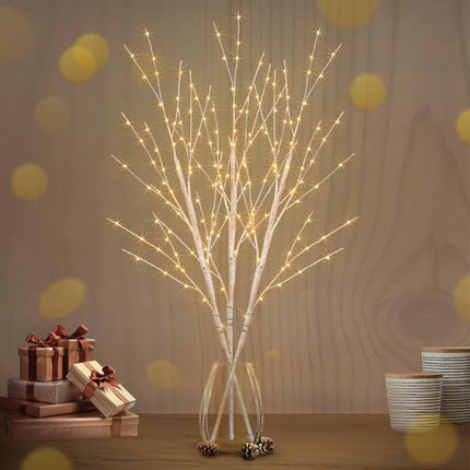 Bexdir Lighted Birch White Branches for Vase 33IN 180LED with Timer Plug in, Artificial Tree White Birch Twig for Christmas Home Decor Party Wedding Bedroom