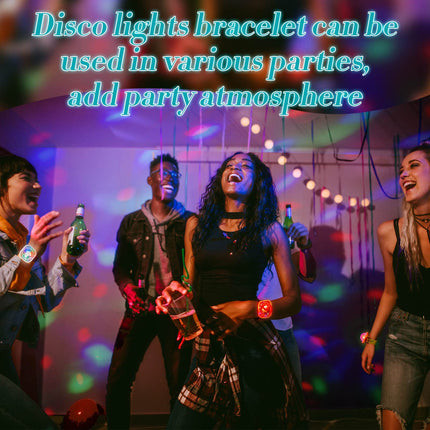 4 Pieces Mini Disco Light Ball Strobe Atmosphere Lights with USB Cable and Suction Portable LED Wristbands Rotating USB Night Disco Light up Bracelet Lamp for Christmas Dance Birthday