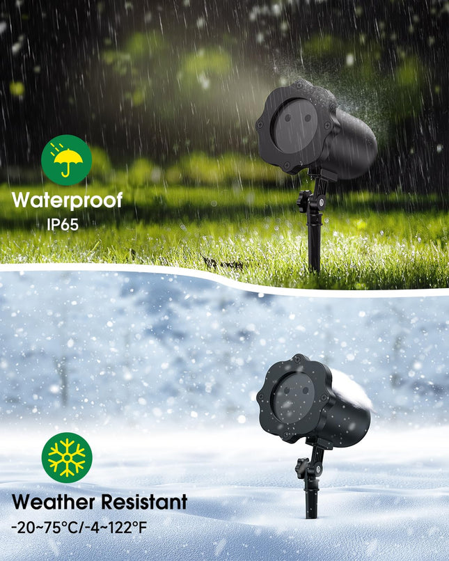Christmas Projector Lights Outdoor, LED Christmas Lights, IP65 Waterproof Outdoor Christmas Decorations Lighting for Indoor Xmas Holiday Party Wedding Garden Patio
