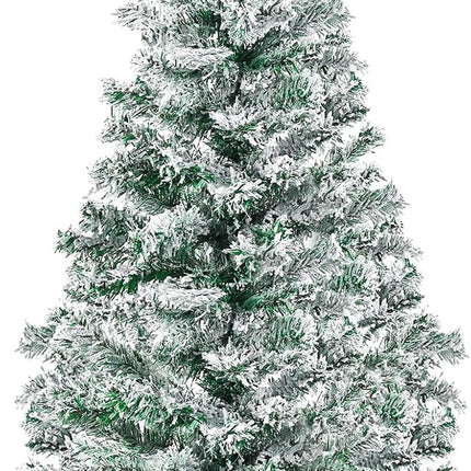 3FT Artificial Christmas Tree Green Tabletop Christmas Tree with Snow Flocked Mini Xmas Pine Tree with Plastic Stand for Indoor Outdoor Holiday Home Decoration