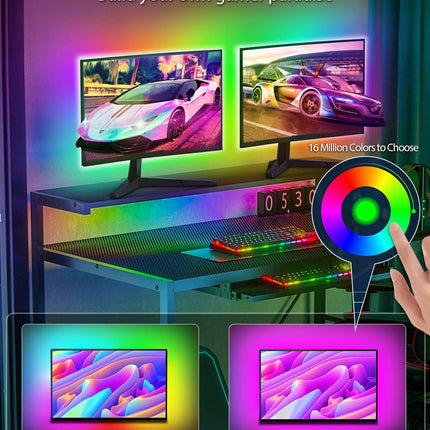 MATICOD LED Lights for TV Led Backlight, 13.1ft RGB Led Strip Lights for TV Lights Behind, USB Led Light Strip for 45-60in TV, Bluetooth APP Control Music Sync Strip Lighting for Christmas Decorations