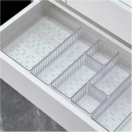 Unlimited Desk Drawer Organizers Set Plastic Bathroom Storage Makeup Organizer Clear Transparent Storage Box Bins Kitchen Gadget Style-B-S