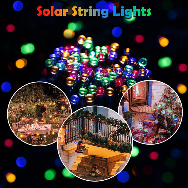 Multicolor Christmas Lights Outdoor, 440LED Solar Christmas Lights Outdoor Waterproof for Christmas Decorations Outdoor, Each 78FT Christmas Solar String Lights for Outside, Christmas Decor Tree 2Pack