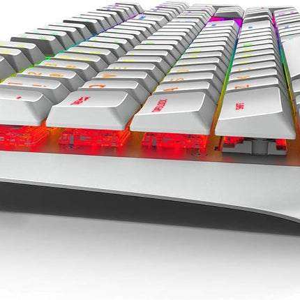 New Alienware Low-Profile RGB Gaming Keyboard AW510K Light, Alienfx Per Key RGB Lighting, Media Controls and USB Passthrough, Cherry MX Low Profile Red Switches, Lunar light