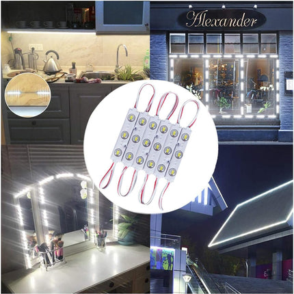 LED Module,Replacement Lights For Inflatables White 20pcs 9.8 Ft 5730 SMD 150LM Per LED Module IP65 Waterproof Christmas Inflatables Light for Letter Sign with Tape Adhesive Backside (White Light)