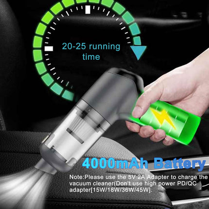 Mini Car Vacuum Cleaner,3 In 1 Cordless Handheld Vacuum,120W Low Noise With One Touch Opening And Closing Function Rechargeable Air Blower & Hand Pump Small For Car,Office&Home,Keyboard Cleaning