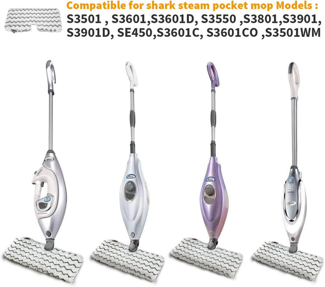 2Pcs Steam Mop Steam Cleaner Pads Pro For Shark Professional Steam Pocket Mop S3501 S3601 S3601D S3550 S3801 S3901 S3901D Se450 Steamer Pads Floor Cleaning Pads Washable