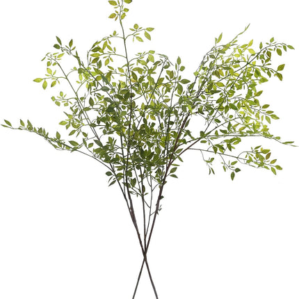 Melorca&Guilla Artificial Plants,2PCS 43.3" Green Nandina Faux Branches for Vase,Artificial Plants for Shop Garden Office Home Décor