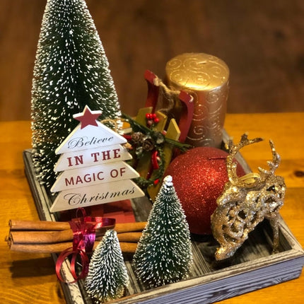 Small Christmas Tree - Christmas Table Decorations, Fake Flocked Xmas Tree Decor Mini Tinsel Christmas Tree for Kitchen Mantel Office Bedroom Window Table Top