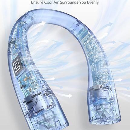 Cafele Personal Neck Fan Fit For Large Neck] Adjustable Bladeless Neck Fan, 17 Hours Max Operated Cooling Neck Fan, Usb Recharge